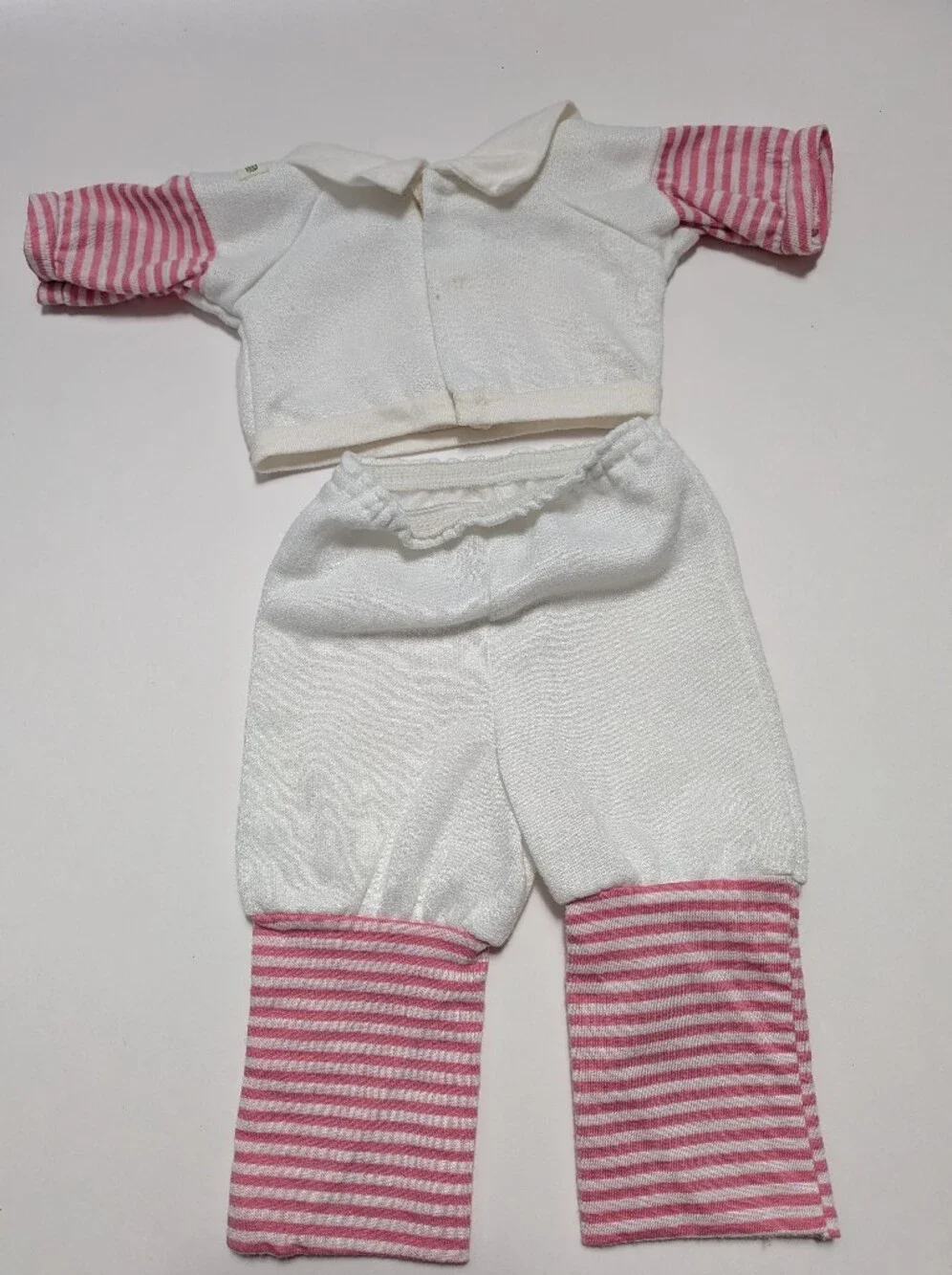 Cabbage Patch Kids Doll Clothes, White/Pink Stripe Jogger Suit 18A & Jacket CPK